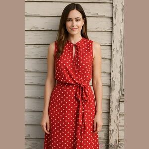 Vintage 90s R&K Originals Polkadot Sheer Sleeveless Career Midi Dress 20W